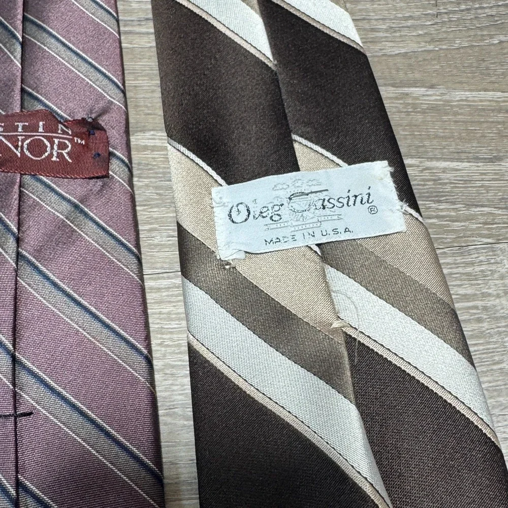 Lot of 7 Various Ties Pantani Rafaello Cougar Courtenay Austin Oleg‎ Cassini Tie